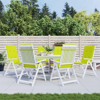 vidaXL Coj&iacute;n Silla De Jard&iacute;n Respaldo Alto 6 Uds Tela Verde 120x50x3cm Vidaxl