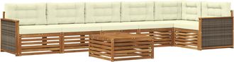 vidaXL Conjunto De Sof&aacute;s De Exterior 7 Uds. Natural Y Crema Vidaxl