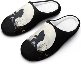 Generic Bigfoot Sasquatch Full Moon Womens Slippers Winter Warm House Shoes Indoor Outdoor Hotel Slipper