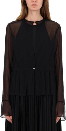 Our Legacy Sheer Long-Sleeved Top With Peplum Hem And Keyhole Closure