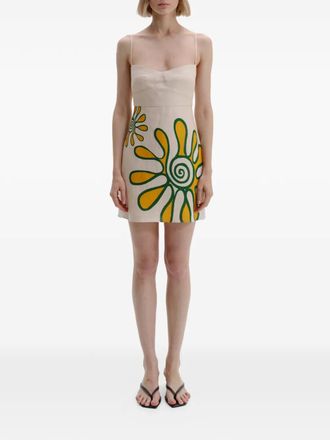 Cala de la Cruz Lucca floral mini dress - Neutrals