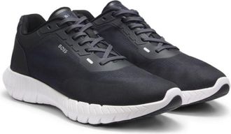 BOSS MOTION lace-up sneakers in woven jacquard