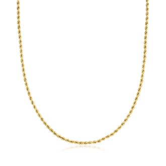 Ross-Simons Italian 2.1mm 10kt Yellow Gold Rope-Chain Necklace
