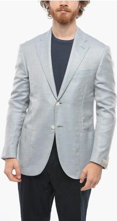 Corneliani Blazer Semifoderato in Misto Cashmere LEADER SOFT con Motivo taglia 48