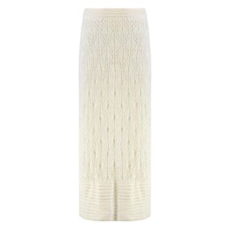 Le Kasha Rokken, Dames, Wit, S, Linnen, Openwork-knit Rok