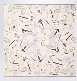 Fendi Womens Mauve Rose Silk Foulard - Ivory - One Size