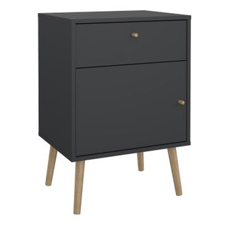 Furniture To Go Cumbria Nightstand 1 Door + 1 Drawer in Grey