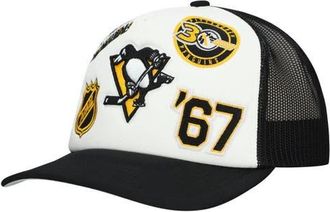 Mitchell & Ness Mens Mitchell & Ness White/Black Pittsburgh Penguins Gridlock Trucker Adjustable Hat at Nordstrom
