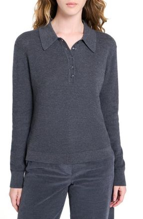 TWP Jorden Thermal Cashmere Polo Sweater in Charcoal at Nordstrom, Size Medium