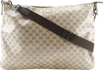 Gucci Gg Crystal Beige Pvc Shoulder Bag (Pre-Owned)