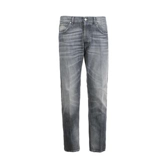 Dondup Slim Fit Jeans, male, Gray, W30, Slim Fit Grey Jeans with Metal Logo