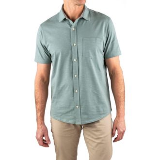 Tailor Vintage Slub Jersey Button-Up Shirt in Chinois Green at Nordstrom Rack, Size X-Large
