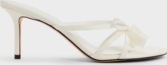 Charles & Keith Bow Flower-Pearl Heeled Mules