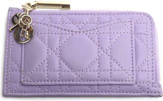 Dior Purple Leather Coin Purse/Coin Case (Pre-Owned)