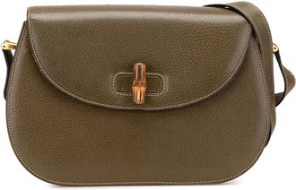 Gucci Borsa a tracolla in pelle e bamb&ugrave; XX secolo - Marrone