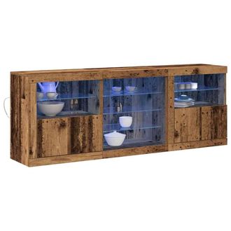 Berkfield Home Sideboard with LED Lights Old Wood 181, 5x37x67 cm Engineered Wood in Brown | Size: 5 x 37 x 67 cm