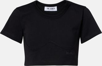 The Attico Cropped cotton jersey T-shirt