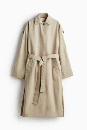 H&M Trenchcoat mit Seitenschlitzen - Hellbeige
