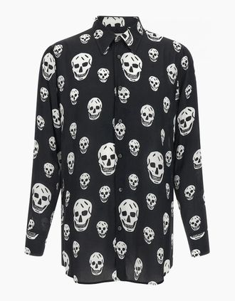 Alexander McQueen Alexander Mcqueen Mens Skull Print Shirt Black - Size: 36/Regular