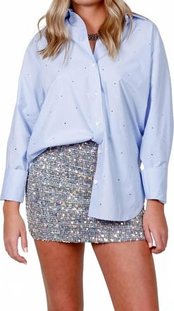 endless rose Sequins Tweed Mini Skirt In Grey Multi