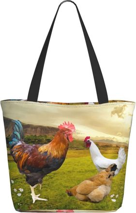 AOOEDM Color Rooster Ladies Shopping Bag 13x11x7in.The Perfect ValentineS Day Gift.It Is The Best ValentineS Day Gift For Mom, Daughter, Wife,Etc