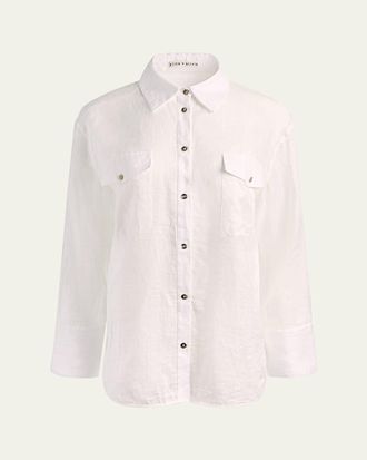 Alice & Olivia Finely Oversized Utility Shirt