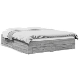 Berkfield Home Bed Frame with Drawers without Mattress Grey Sonoma 160x200 cm