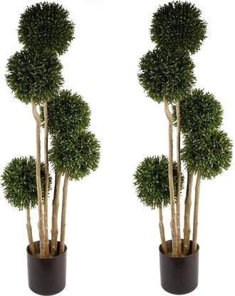 Leaf 120cm UV Resistant Rosemary Topiary - 480 Leaves - Natural Trunk