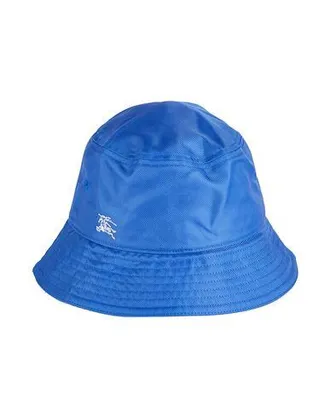Burberry★素敵！Nylon Twill Bucket Hat Blue BURBERRY blue knight logo nylon bucket hat Size Medium