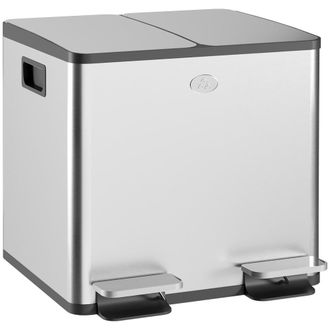 HOMCOM Cubo de basura 41.7x36.6x43.2 cm plata