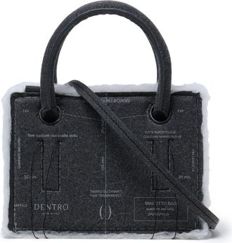 トートバッグ DENTRO Ivory leather mini Otto handbag (23WDNBO002 CREAM) Dentro White Mini Otto Tote Bag with Strap - Fabric of Society