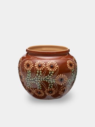Poterie d'&Eacute;vires Flowers Hand-Painted Ceramic Vase (5in/13cm)