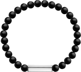 Glanzst&uuml;cke M&uuml;nchen Mens Male Agate Bracelet - Black Sterling Silver - Size 19 cm
