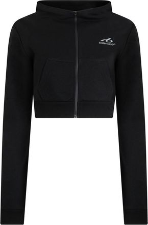 Balenciaga Black Zip Up Logo Hoodie