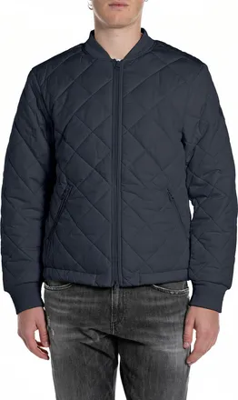 Replay Steppjacke REPLAY, Herren, Gr. XXL, schwarz navy, Web, Obermaterial: 72% Polyester, 28% Polyamid. Futter: 100% Polyester. Wattierung: 100% Polyester, 