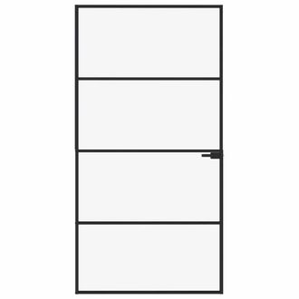 Berkfield Home Interior Door Black 102x201.5 cm Tempered Glass&Aluminium