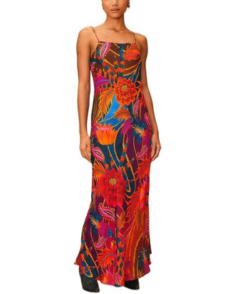 Farm Rio Farm Rio Vintage Wave Multicolor Sleeveless Maxi Dress