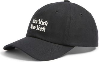 Corridor New York New York Adjustable Cotton Twill Baseball Cap in Blk at Nordstrom