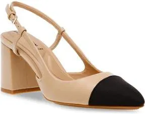 Anne Klein Brinlee Pointed Toe Pump in Nude/Black at Nordstrom Rack, Size 5.5