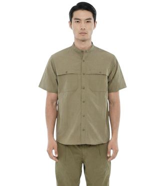 Woolrich Green Mandarin Collar Shirt
