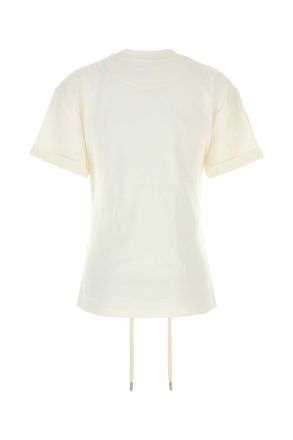 Alexander McQueen Womens Corset-Laced Cotton T-Shirt White