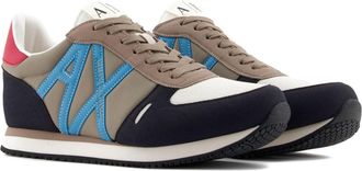 A|X Armani Exchange Mens Rio Side Logo Sneaker, Deep Navy Plaza Taup, 10 UK