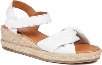 Jones Bootmaker Womens Randine Adjustable Fasten Leather Espadrilles - Off-White - Size UK 7