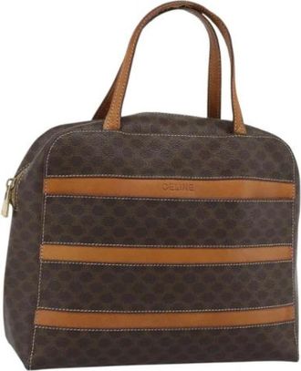 Celine Pre-owned Macadam Canvas Hand Bag - Dames - Vintage Handtas - Bruin - ONE Size - Leer - Vintage