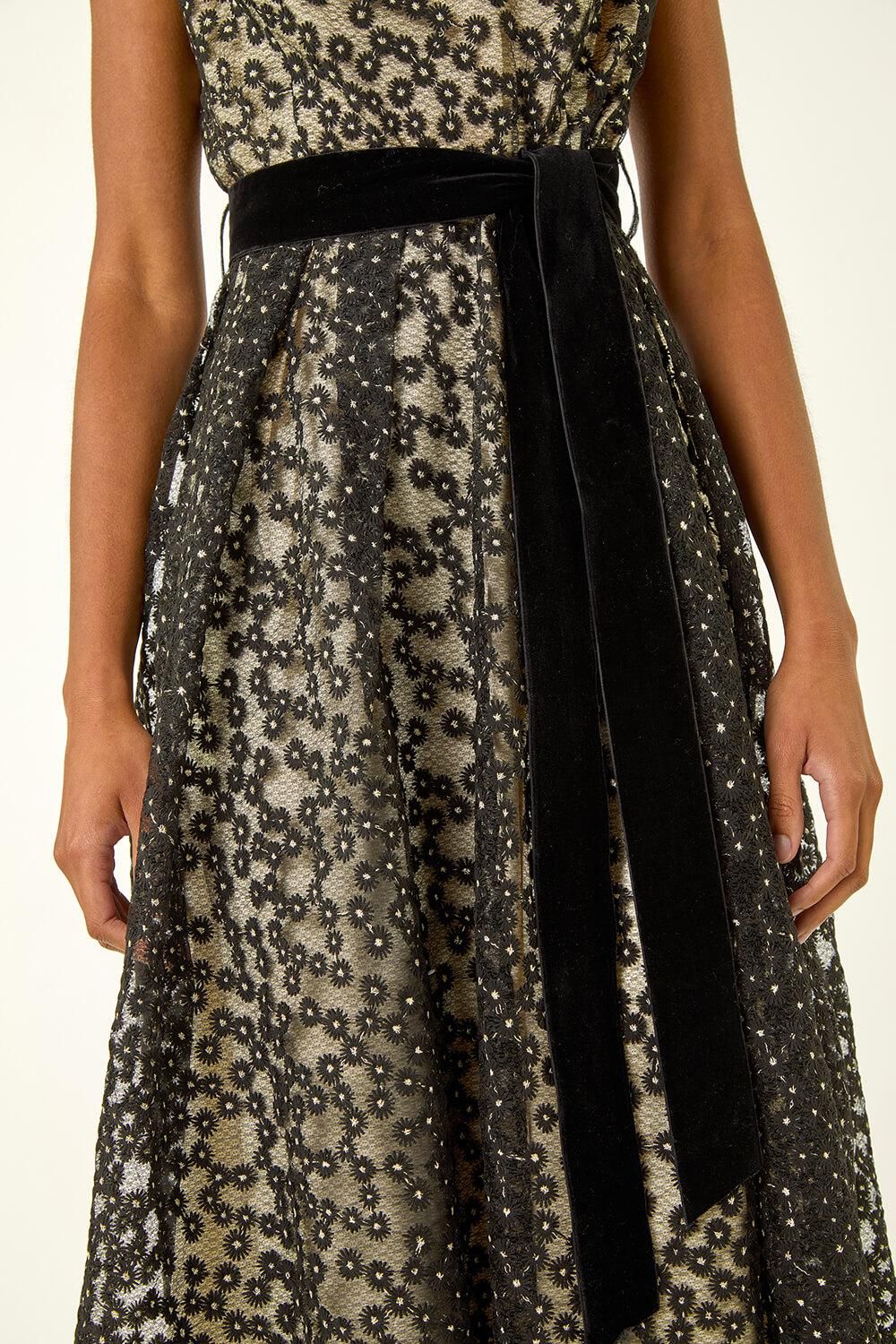 navy blue dress for baby girl CAMILLA Asymmetric crystal-embellished lace-trimmed floral-print  silk-crepon midi dress main image 0