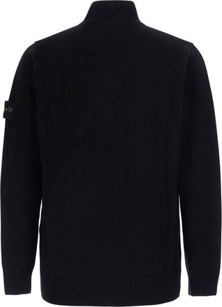 Stone Island Mens Wool High-Neck Sweater Black Tops Top