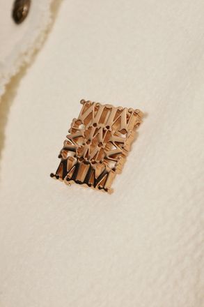Max Mara Brooch With Logo, Womens, Gold