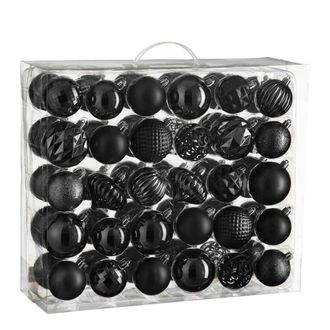 MiCa Decorations Bola de navidad unbreakable baubles negro h7xb7xl7cm