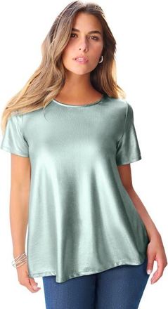 Roaman's Metallic Swing Tee in Green at Nordstrom, Size 32