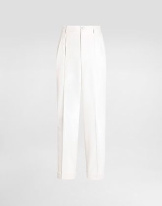 Dolce & Gabbana Wool Tuxedo Trousers - Man Suits And Blazers White 44